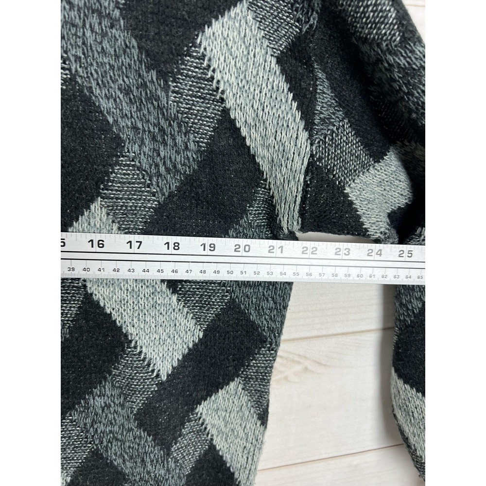 Vintage Claybrooke Sweater Mens Large Black Gray Geometric Knit Korea 90s - Picture 6 of 8